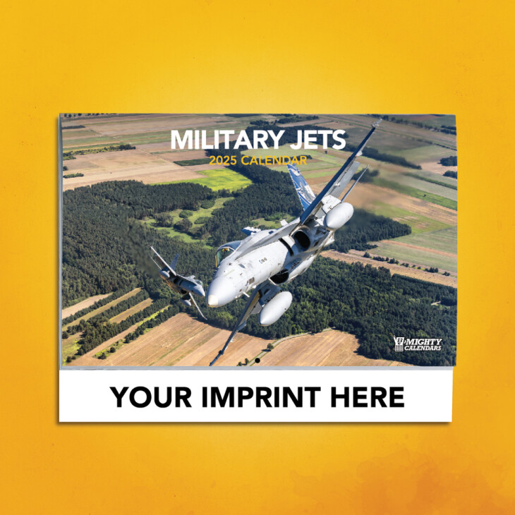 Military Jets Calendar Cover with Black Imprint