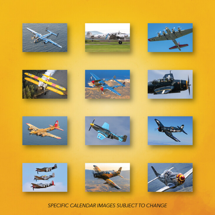 Collage of each monthly calendar image for Ghost Warbirds Calendar