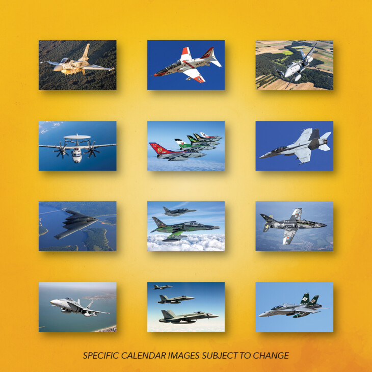 Collage of each monthly calendar image for Military Jets calendar